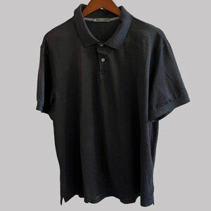 Member Only Polo Shirt Mens Black Extra XL Stretch Split Hem Collard Button‎